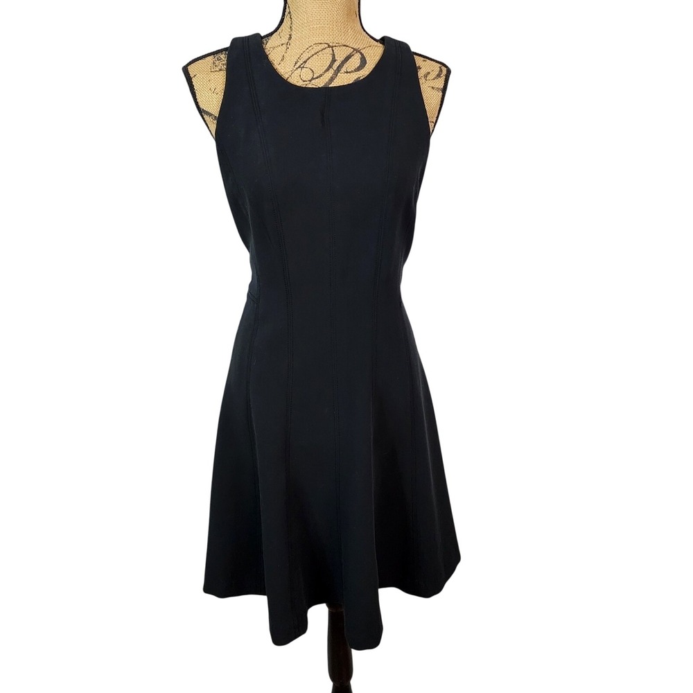 BANANA REPUBLIC Size 8 LBD Paneled Fit & Flare Vertical Seam Casual Skater Dress